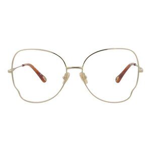 Chloé Womens Cat Eye Gold Gold Transparent Fashion Designer Eyewear